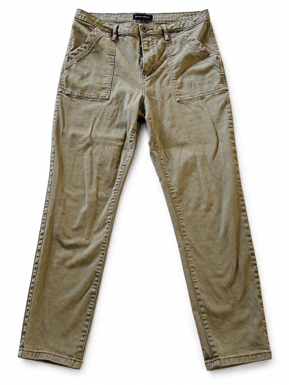 Banana Republic Olive Straight Leg Utility Pants Size 12 Patch Pocket